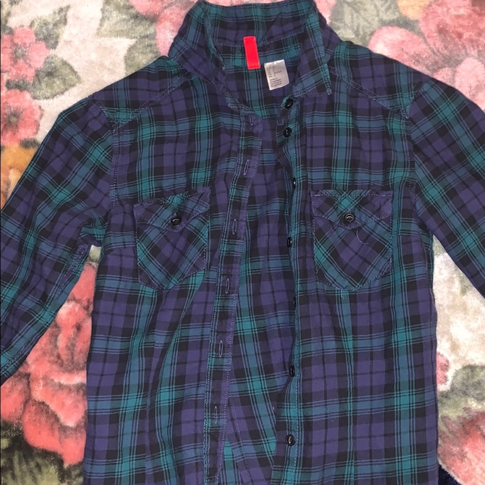 navy blue /green flannel.